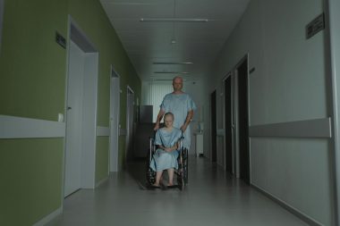 Cancer Patients on Hospital Hallway